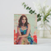 B.青いドレスを着た女性 ポストカード (スタンド正面)