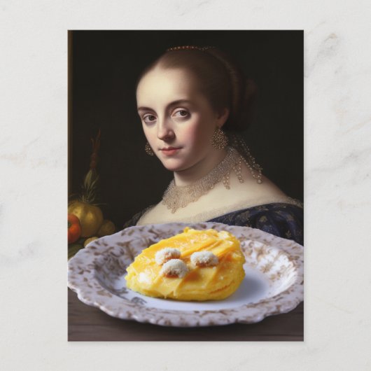 B.食べ物絵を描を見ている人 ポストカード (正面)