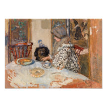 B.食卓で犬と女 | Paul Bonnard |