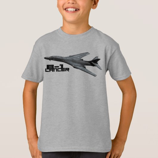 B-1ランサーキッズベーシックHANESタグレスコンフォートソフト Tシャツ (正面)