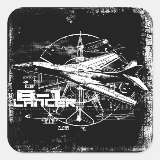 B-1ランサースクエアステッカー スクエアシール (正面)