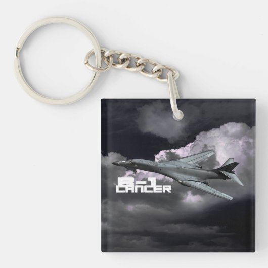 B-1ランサースクエア（両面）キーチェーン キーホルダー (正面)