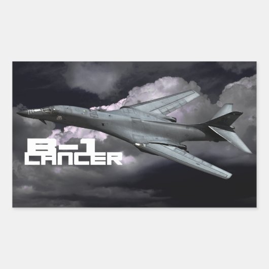 B-1ランサー長方形ステッカー 長方形シール (正面)