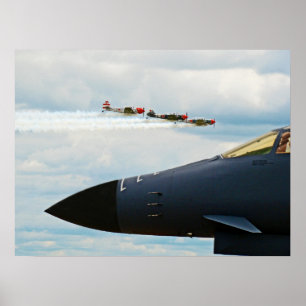 B-1爆撃機と第二次世界大戦の戦闘機 ポスター