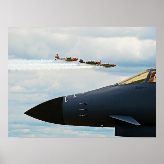 B-1爆撃機と第二次世界大戦の戦闘機 ポスター (正面)