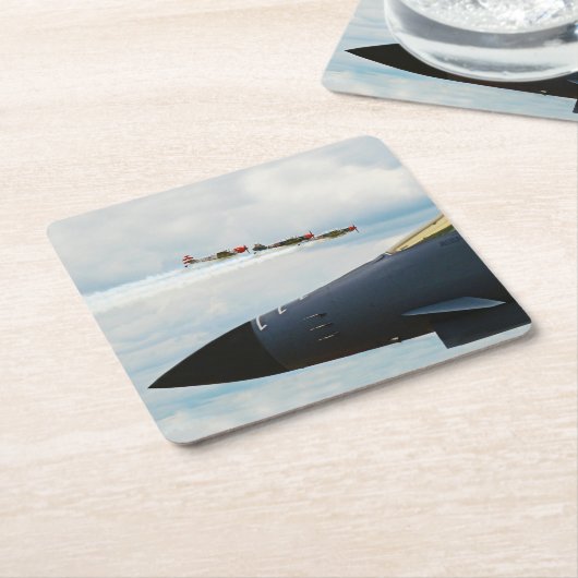 B-1爆撃機・第二次世界大戦の戦闘機 スクエアペーパーコースター (アングル)