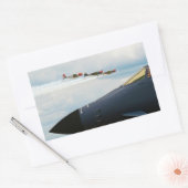 B-1爆撃機・第二次世界大戦の戦闘機 長方形シール (封筒)