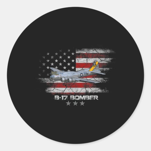 B-17要塞飛んでいる世界大戦2爆撃機W ラウンドシール (正面)
