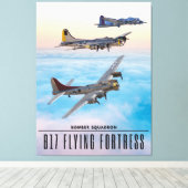 B-17要塞飛んでいる爆撃隊 キャンバスプリント (インサイチュ (ウッドフロア))