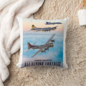 B-17要塞飛んでいる爆撃隊 クッション (ブランケット)