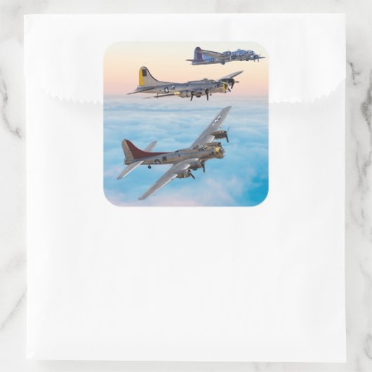 B-17要塞飛んでいる爆撃隊 スクエアシール (バッグ)