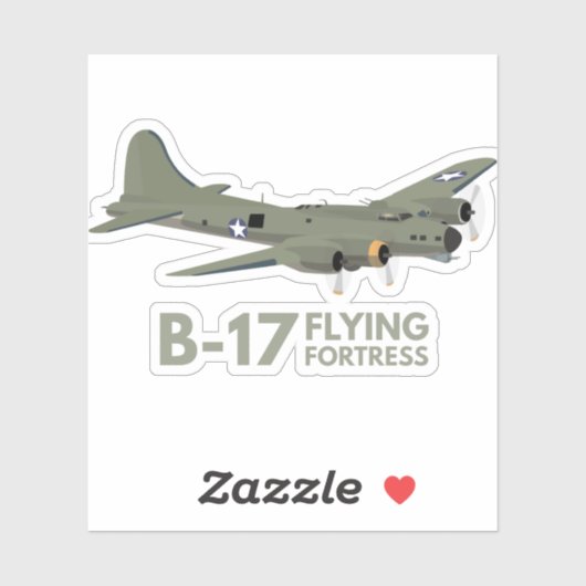 B-17要塞飛んでいる第2次世界大戦重爆撃機 シール (シート)