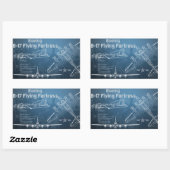 B-17要塞飛んでいる設計図 長方形シール (シート)