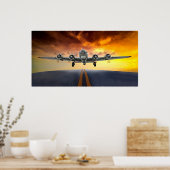 B-17要塞飛んでいる離陸 ポスター (キッチン)