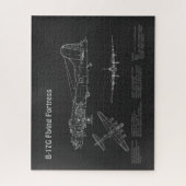 B-17要塞飛んでいる – 飛行機の設計図の計画PD ジグソーパズル (縦)