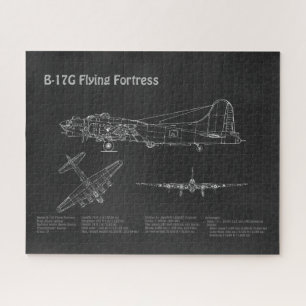 B-17要塞飛んでいる – 飛行機の設計図の計画PD ジグソーパズル
