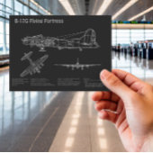 B-17要塞飛んでいる – 飛行機の設計図の計画PD ポストカード