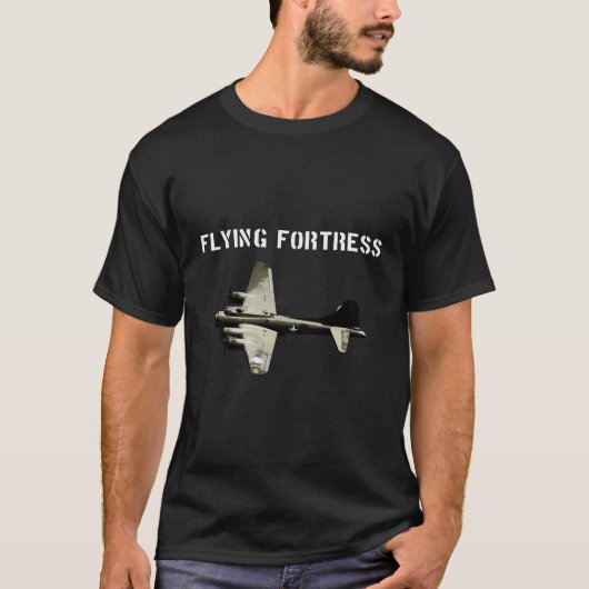 B-17要塞飛んでいるTシャツ第2次世界大戦爆撃機P Tシャツ (正面)