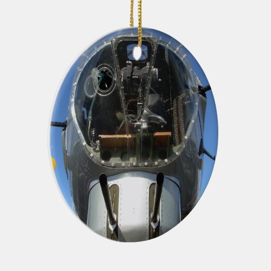 B-17鼻の爆撃機のタレットの座席写真のオーナメント セラミックオーナメント (右)