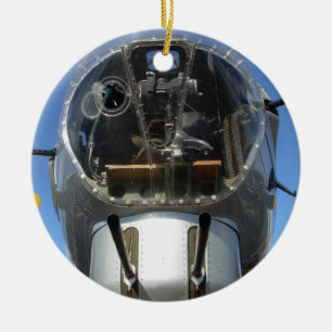 B-17鼻の爆撃機のタレットの座席写真のオーナメント セラミックオーナメント
