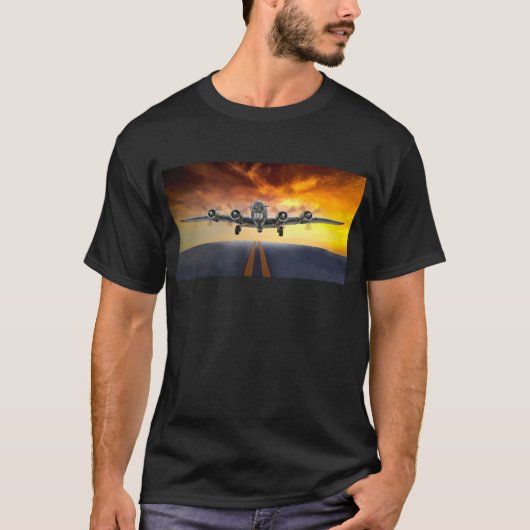 B-17 フライングフォートレスの離陸 Tシャツ (正面)