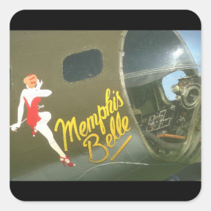 B-17 "メンフィスBelle_軍隊航空機 スクエアシール