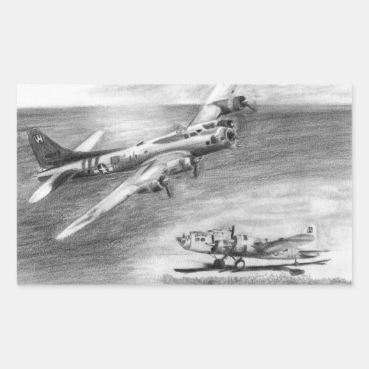 (B-17)要塞飛んでいる(Fortress) 長方形シール (正面)