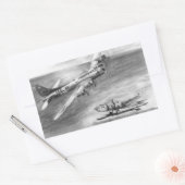 (B-17)要塞飛んでいる(Fortress) 長方形シール (封筒)