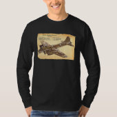 B 17 Bomber WWII Flying Fortress Diagram Tシャツ (正面)