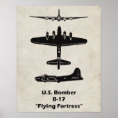 B-17 Flying Fortress Airplane Poster ポスター (正面)