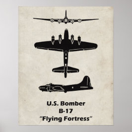 B-17 Flying Fortress Airplane Poster ポスター