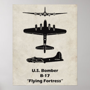 B-17 Flying Fortress Airplane Poster ポスター