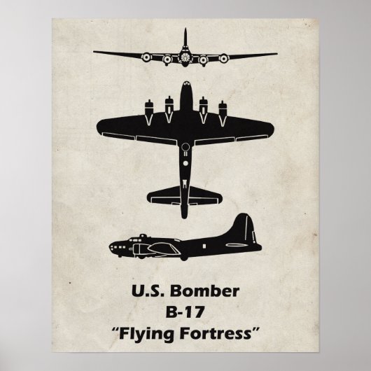 B-17 Flying Fortress Airplane Poster ポスター (正面)