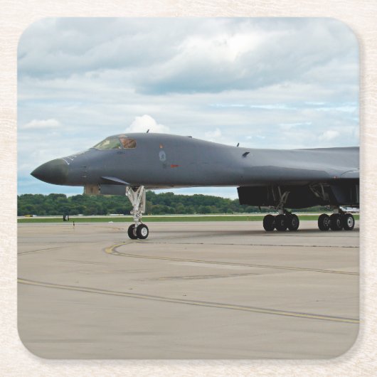B-1Bランサーボンバーオングラウンド スクエアペーパーコースター (正面)