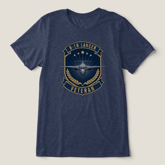 B-1B ランサー退役軍人軍用爆撃機 トライブレンドTシャツ (デザイン正面)