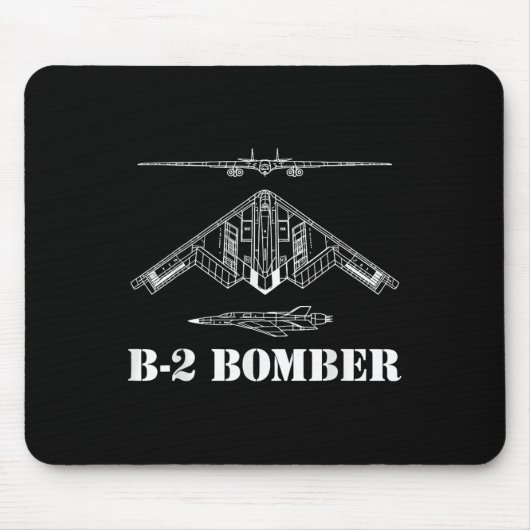 B-2ステルス爆撃機図解ミリタリー マウスパッド (正面)