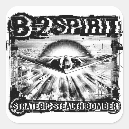 B-2スピリットスクエアステッカー スクエアシール (正面)