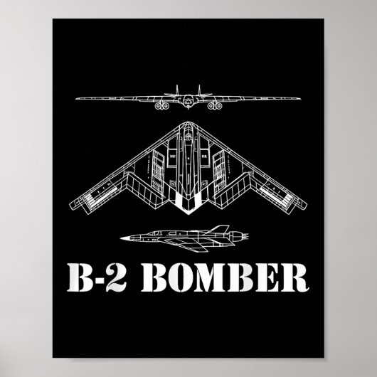 B-2爆撃機設計図 ミリタリー ステルス爆撃機 ポスター (正面)