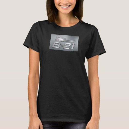 B 21レイダーステルス航空機長距離サーベイラン Tシャツ (正面)