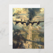 B-24ミッションの爆撃機絵を描関 ノートカード (正面/裏面)