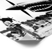 B-24リベレーター飛んでいる過去P-40ファイター飛行機 ポスター (角)