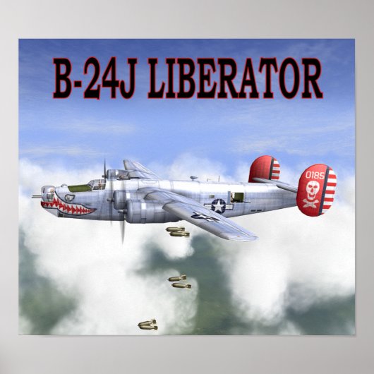 B-24Jリベレーター爆弾遠くに ポスター (正面)