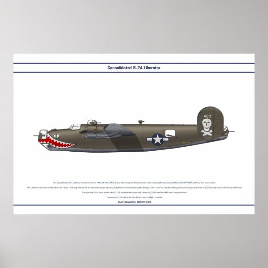 B-24J USA 90BG 1 ポスター (正面)