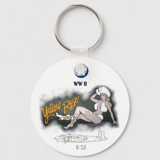 B-25ミッチェル爆弾機鼻アート キーホルダー (正面)