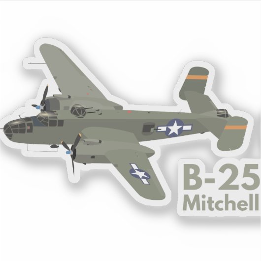 B-25ミッチェル第2次世界大戦中爆撃機 シール (正面)