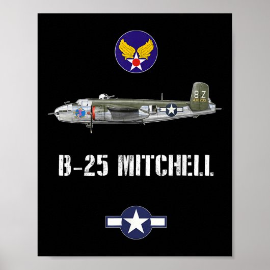 B-25ミッチェルWwii軍隊空軍の爆撃機 ポスター (正面)