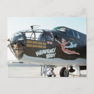 B-25 ミッチェル爆撃機 "ヘヴンリー・ボディ" ノーズアート ポストカード