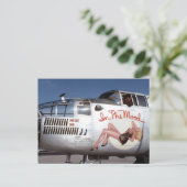 B-25 ミッチェル爆撃機 "ムードに乗って" 機体アート ポストカード (スタンド正面)