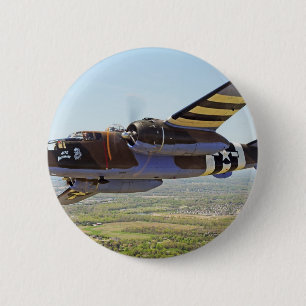 B-25 Mitchellのヴィンテージの航空機 缶バッジ