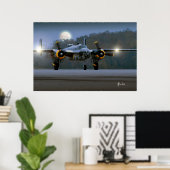 B-25 Mitchell at Night ポスター (ホームオフィス)